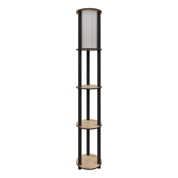 Lampa podłogowa z półeczkami 1xE27/40W/230V 150 cm czarny/brązowy
