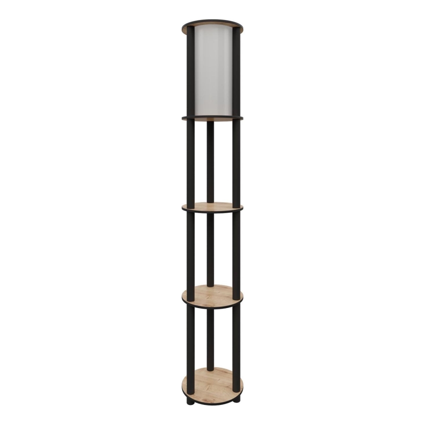 Lampa podłogowa z półeczkami 1xE27/40W/230V 150 cm czarny/brązowy