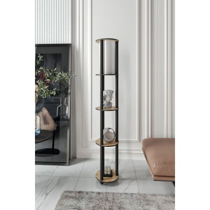 Lampa podłogowa z półeczkami 1xE27/40W/230V 150 cm czarny/brązowy