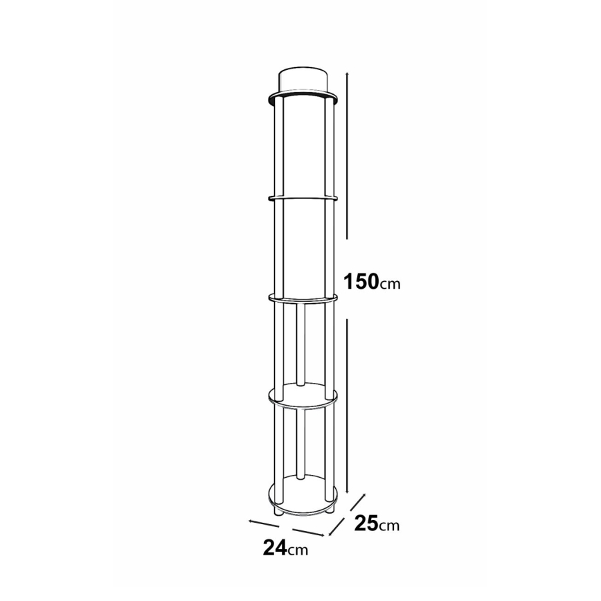 Lampa podłogowa z półeczkami 1xE27/40W/230V 150 cm czarny/brązowy