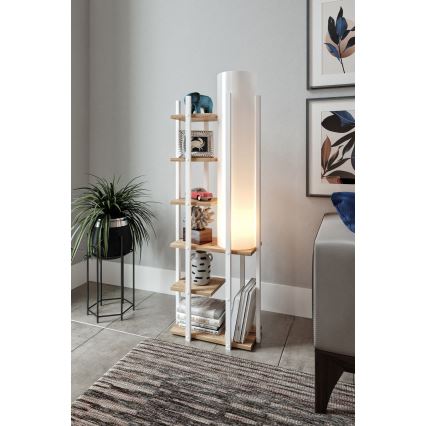 Lampa podłogowa z półeczkami MODA DOR 1xE27/40W/230V biały/brązowy