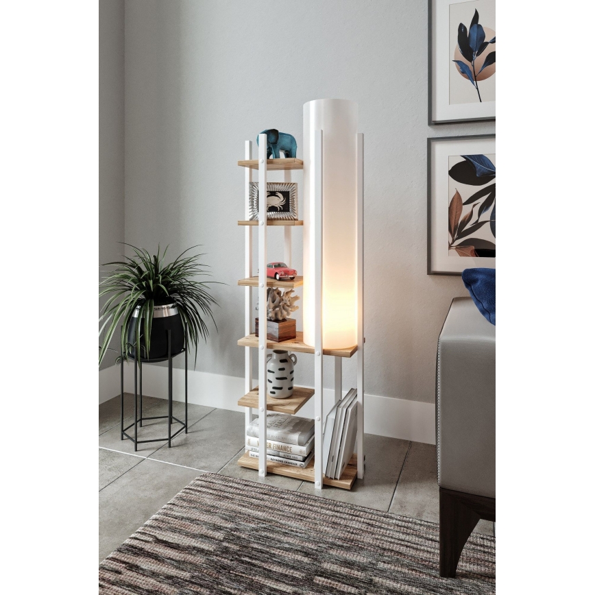 Lampa podłogowa z półeczkami MODA DOR 1xE27/40W/230V biały/brązowy