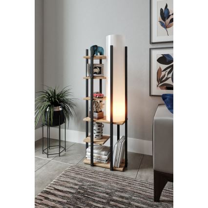 Lampa podłogowa z półeczkami MODA DOR 1xE27/40W/230V czarny/brązowy