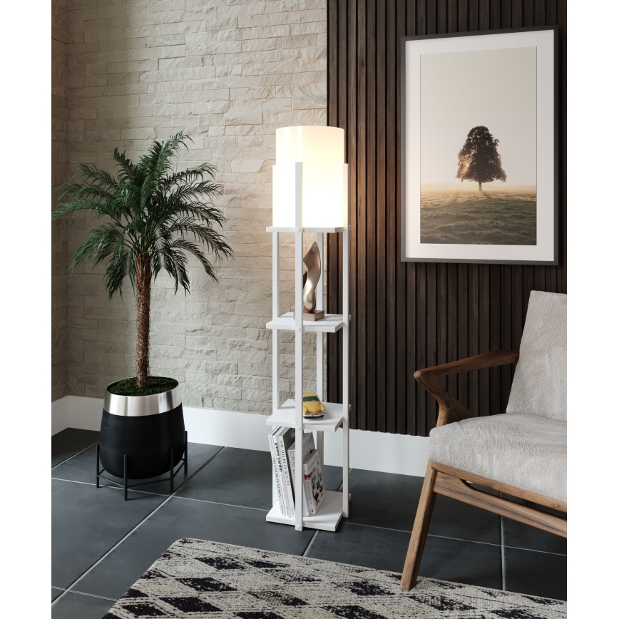 Lampa podłogowa z półeczkami NORA 1xE27/40W/230V biały