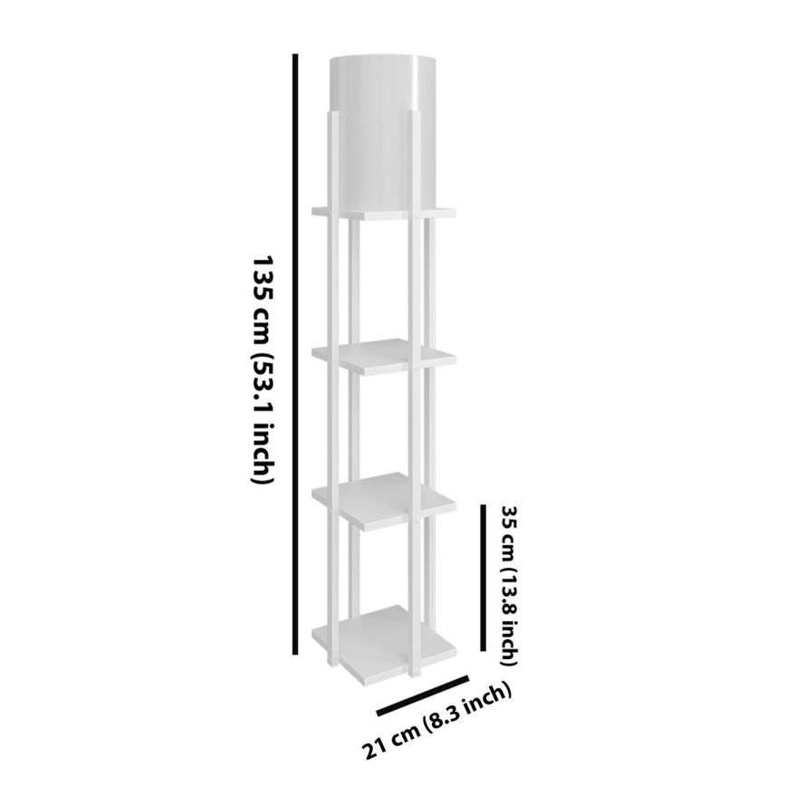 Lampa podłogowa z półeczkami NORA 1xE27/40W/230V biały