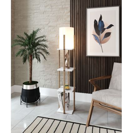 Lampa podłogowa z półeczkami NORA 1xE27/40W/230V brązowy/biały