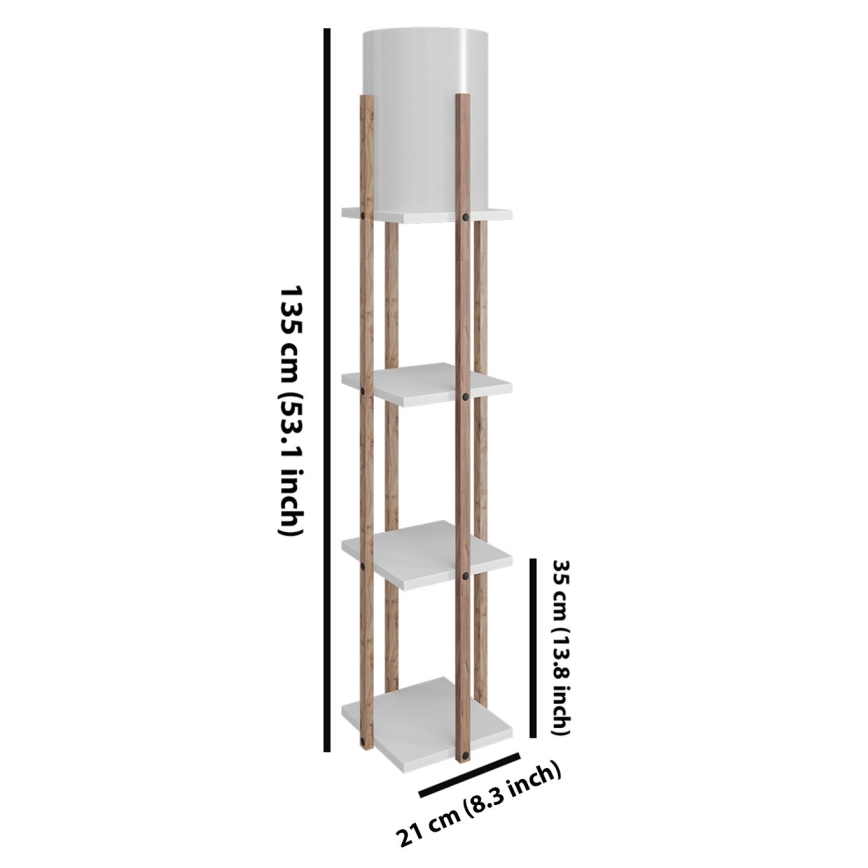 Lampa podłogowa z półeczkami NORA 1xE27/40W/230V brązowy/biały