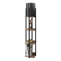 Lampa podłogowa z półeczkami NORA 1xE27/40W/230V czarny/brązowy