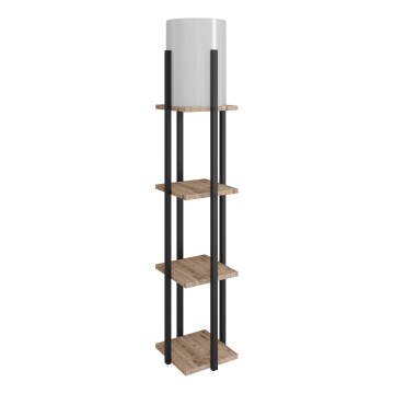 Lampa podłogowa z półeczkami NORA 1xE27/40W/230V czarny/brązowy