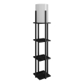 Lampa podłogowa z półeczkami NORA 1xE27/40W/230V czarny