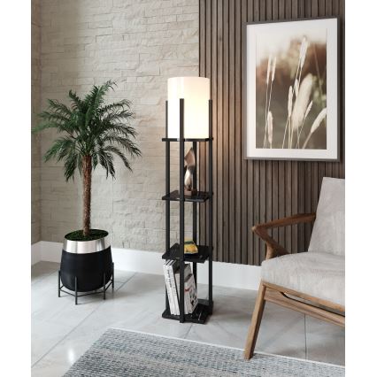 Lampa podłogowa z półeczkami NORA 1xE27/40W/230V czarny