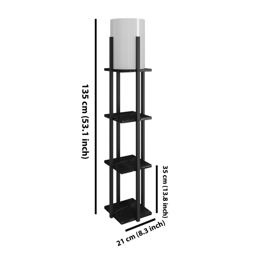 Lampa podłogowa z półeczkami NORA 1xE27/40W/230V czarny