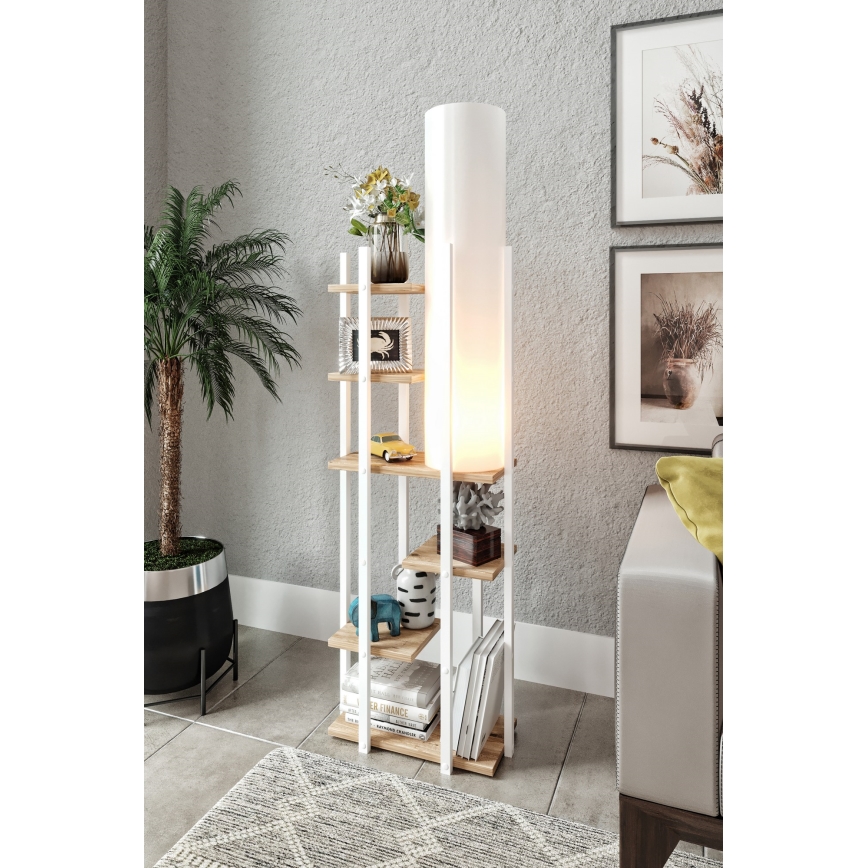 Lampa podłogowa z półeczkami VOGUE 1xE27/40W/230V 160 cm biały