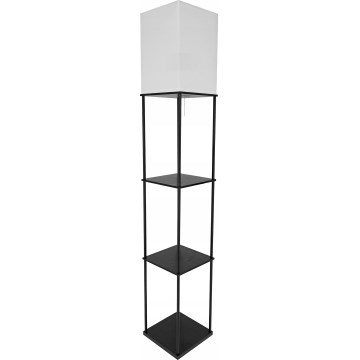 Lampa podłogowa z półkami 1xE27/40W/230V czarna/biała