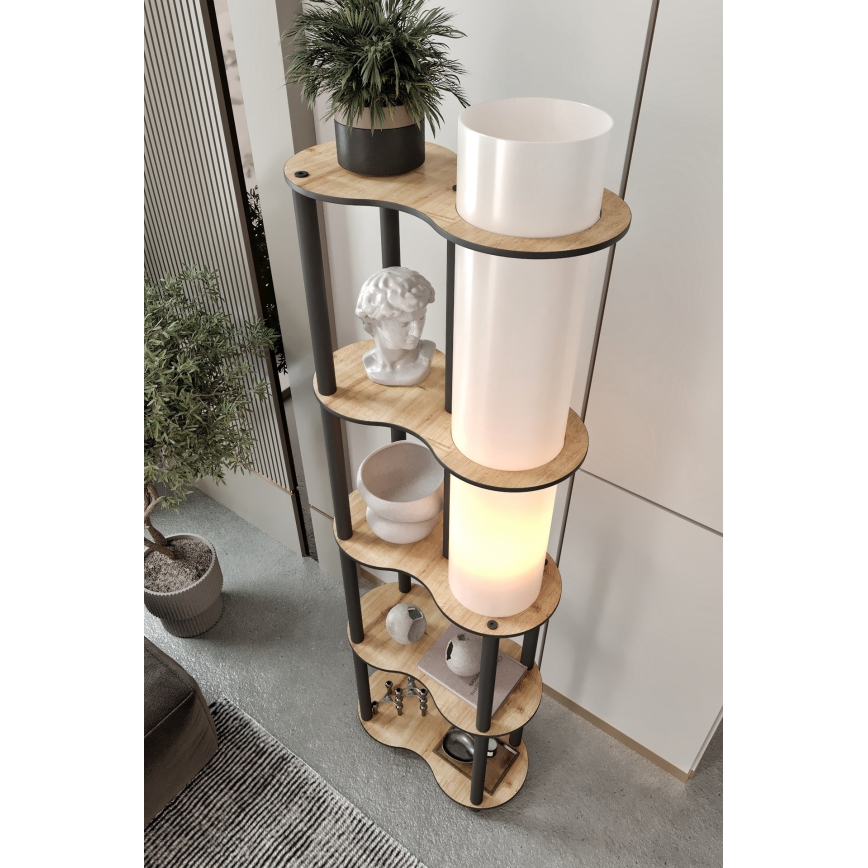 Lampa podłogowa z półkami NOTO 1xE27/40W/230V beżowa/czarna