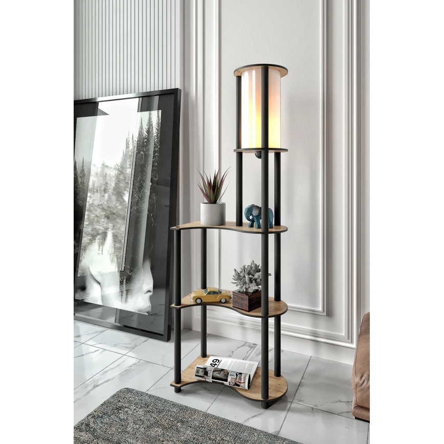 Lampa podłogowa z półkami NOTO 1xE27/40W/230V beżowa/czarna