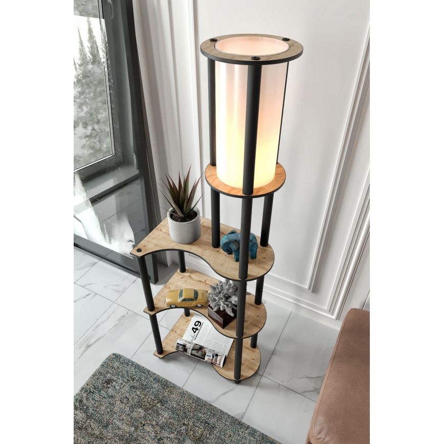 Lampa podłogowa z półkami NOTO 1xE27/40W/230V beżowa/czarna