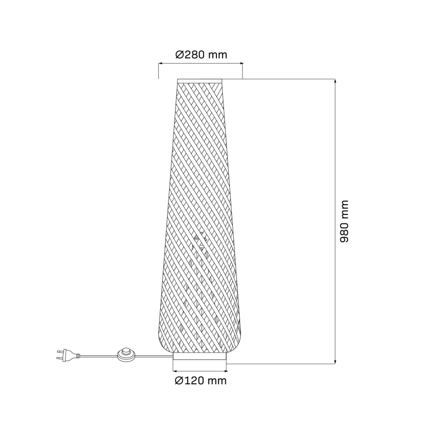 Lampa podłogowa ZANZIBAR 1xE27/20W/230V czarny