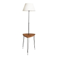 Lampa podłogowa ze stolikiem 1xE27/40W/230V czarna/brązowa