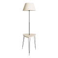 Lampa podłogowa ze stolikiem 1xE27/40W/230V czarna/kremowa