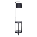 Lampa podłogowa ze stolikiem 1xE27/60W/230V USB czarny