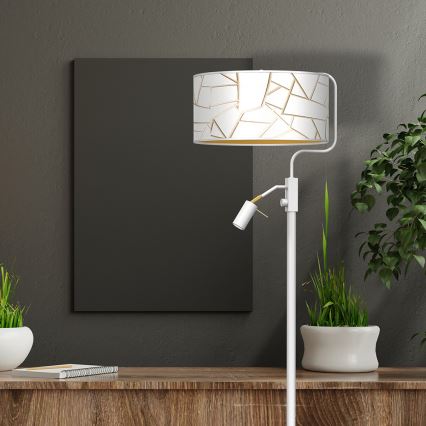 Lampa podłogowa ZIGGY 1xE27/40W/230V + 1xGU10/MR11/7W biały/gold