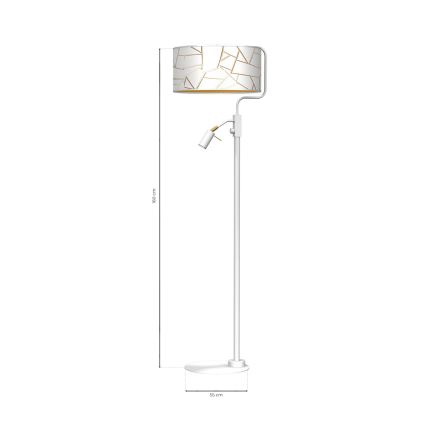 Lampa podłogowa ZIGGY 1xE27/40W/230V + 1xGU10/MR11/7W biały/gold