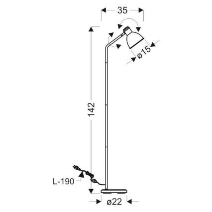 Lampa podłogowa ZUMBA 1xE27/40W/230V biały/czarny