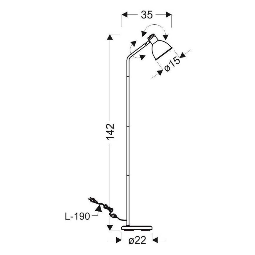 Lampa podłogowa ZUMBA 1xE27/40W/230V biały/czarny