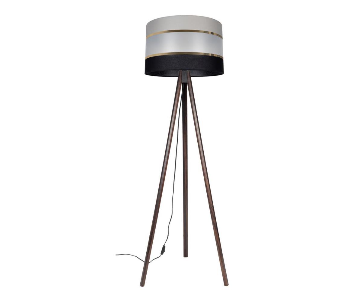 Lampa podłogowa CORAL 1xE27/60W/230V brązowa/czarna/szara/złota