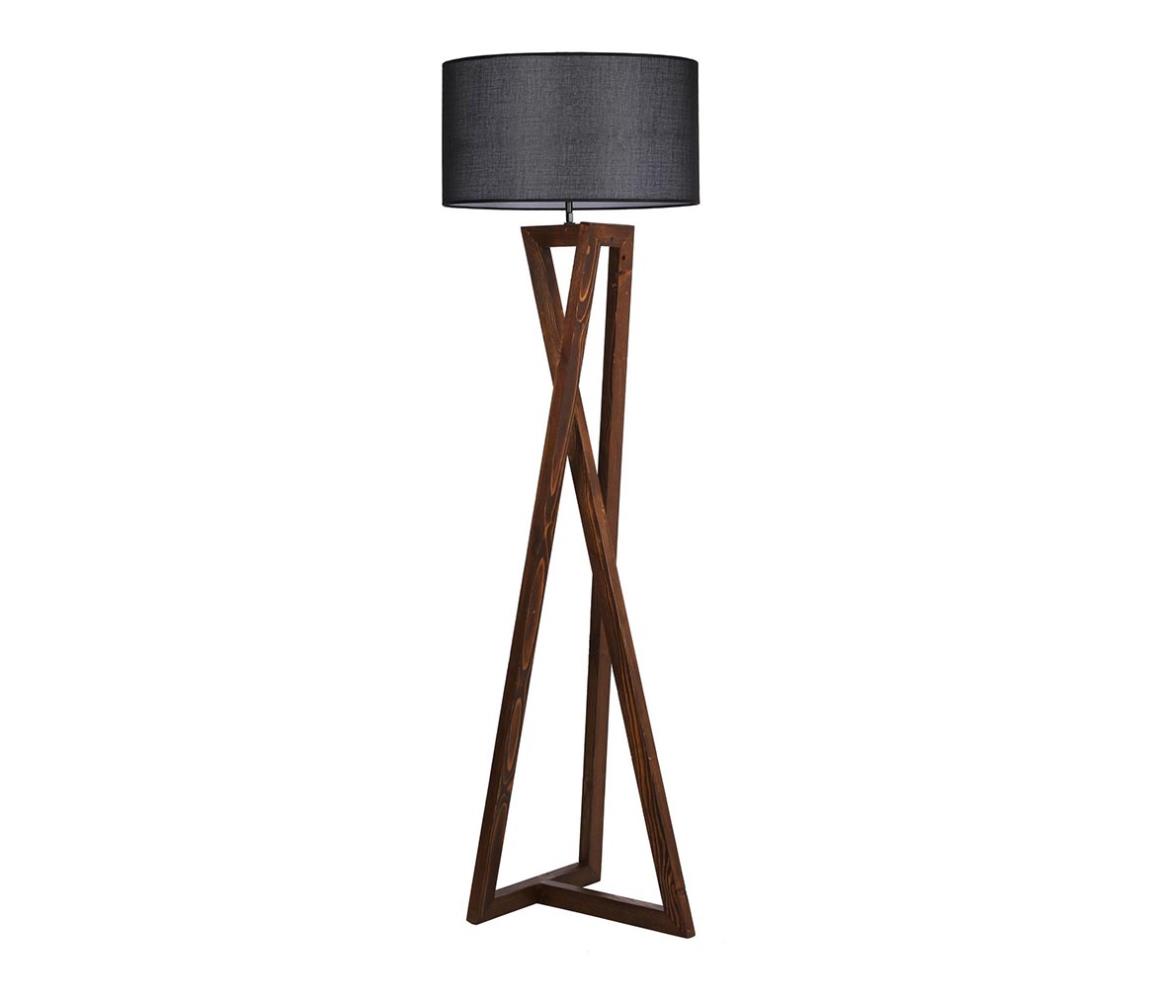 Lampa podłogowa MACKA 1xE27/60W/230V czarny/brązowy