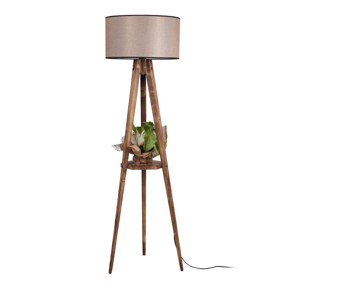 Lampa podłogowa TRIPOD 1xE27/60W/230V beżowy/brązowy