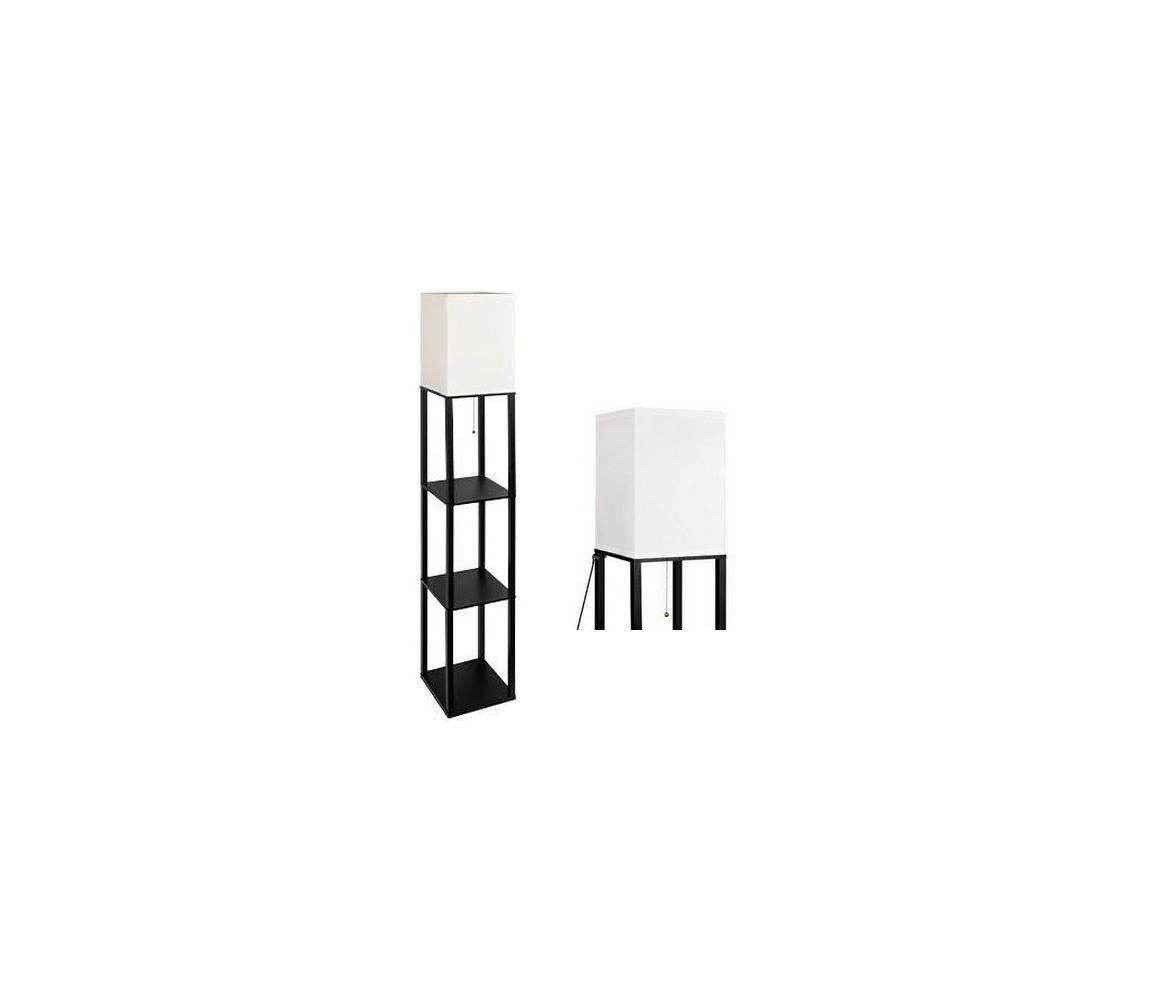 Lampa podłogowa z półeczkami 1xE27/60W/230V czarny/biały