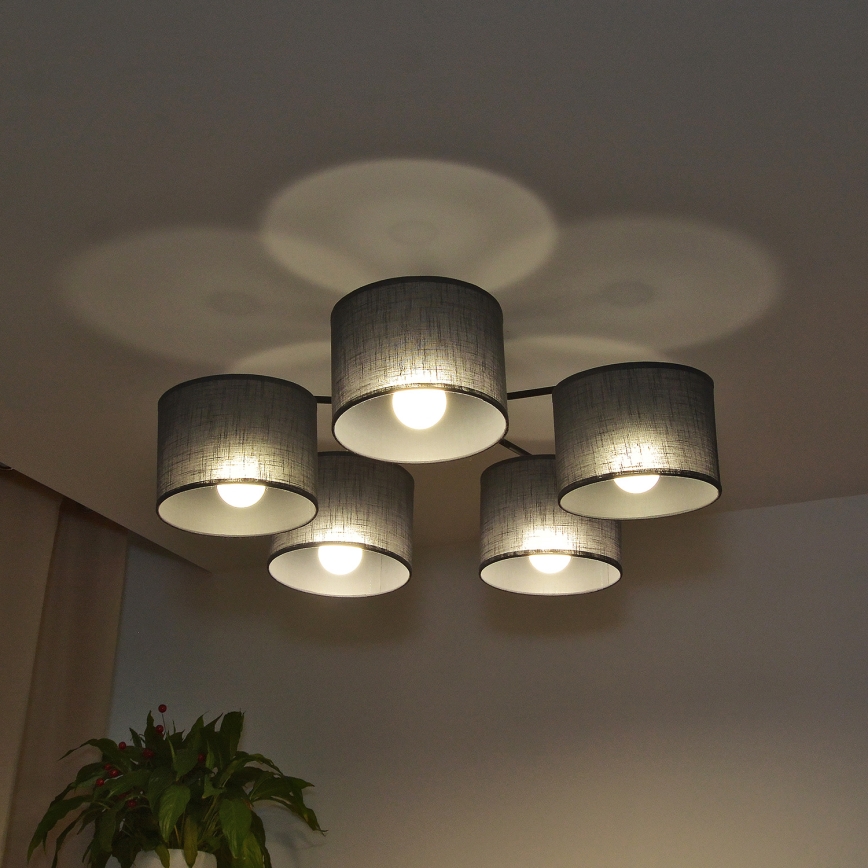 Lampa przysufitowa ALBA 5xE27/15W/230V szara