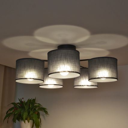 Lampa przysufitowa ALBA 5xE27/15W/230V szara