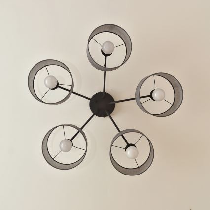 Lampa przysufitowa ALBA 5xE27/15W/230V szara