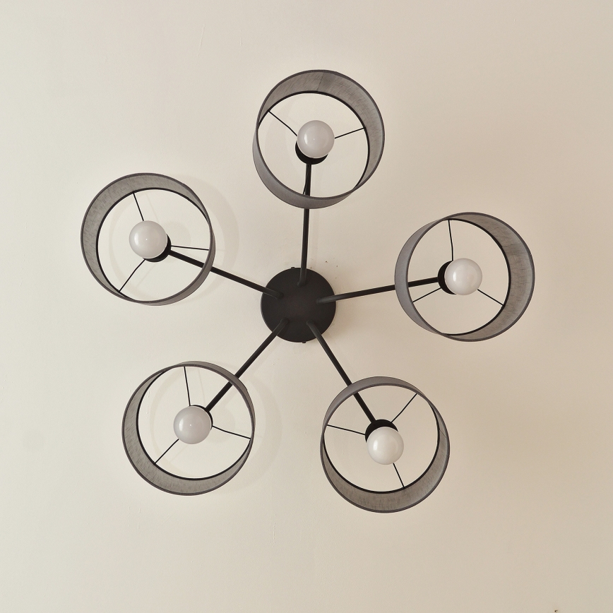 Lampa przysufitowa ALBA 5xE27/15W/230V szara