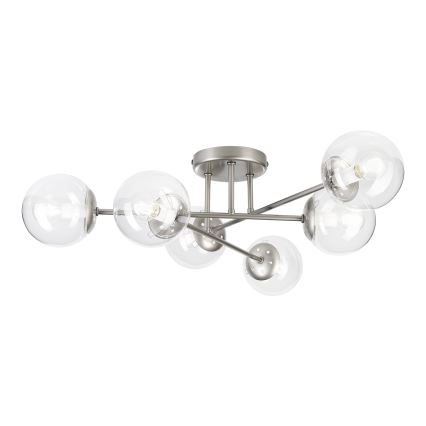 Lampa przysufitowa MALENA 6xE14/5W/230V matowy chrom/przezroczysta