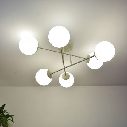 Lampa przysufitowa MOON 6xE27/15W/230V kremowa