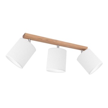 Lampa punktowa BENITA 3xE27/25W/230V biała/dąb