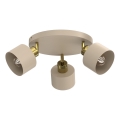 Lampa punktowa PARKLA 3xE27/15W/230V beżowa/złota