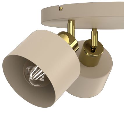 Lampa punktowa PARKLA 3xE27/15W/230V beżowa/złota