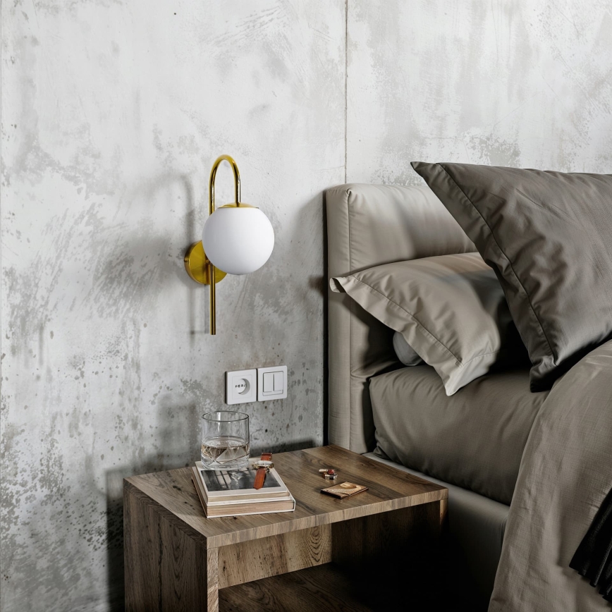Lampa ścienna 1xE27/40W/230V złota/biała