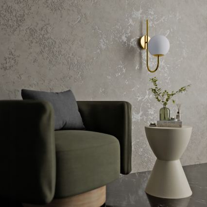 Lampa ścienna 1xE27/40W/230V złota/biała