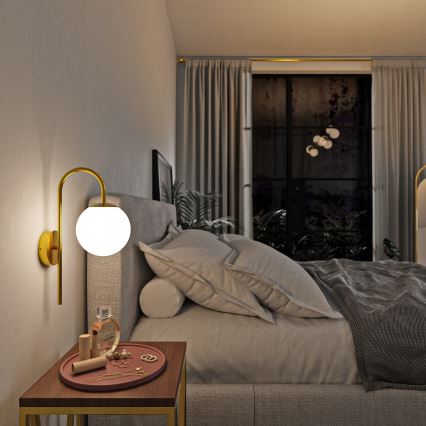Lampa ścienna 1xE27/40W/230V złota/biała