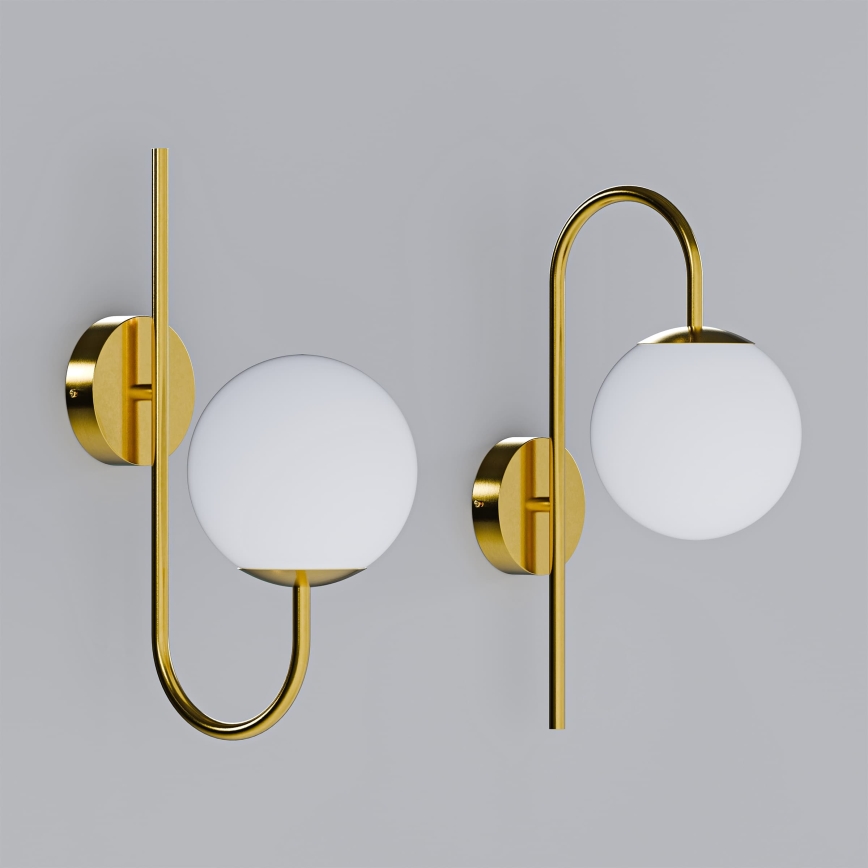 Lampa ścienna 1xE27/40W/230V złota/biała