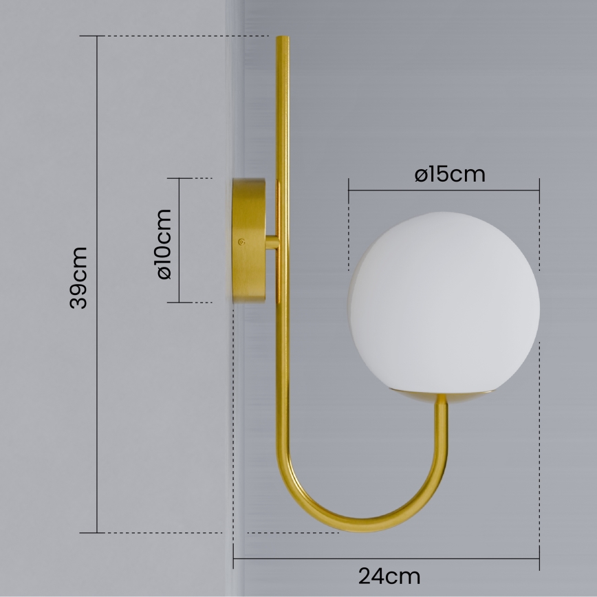 Lampa ścienna 1xE27/40W/230V złota/biała