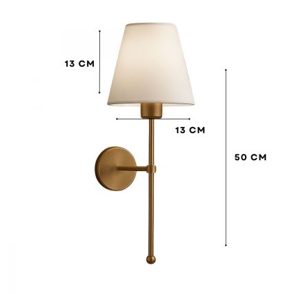 Lampa ścienna ASPARAGUS 1xE27/40W/230V złota/kremowa