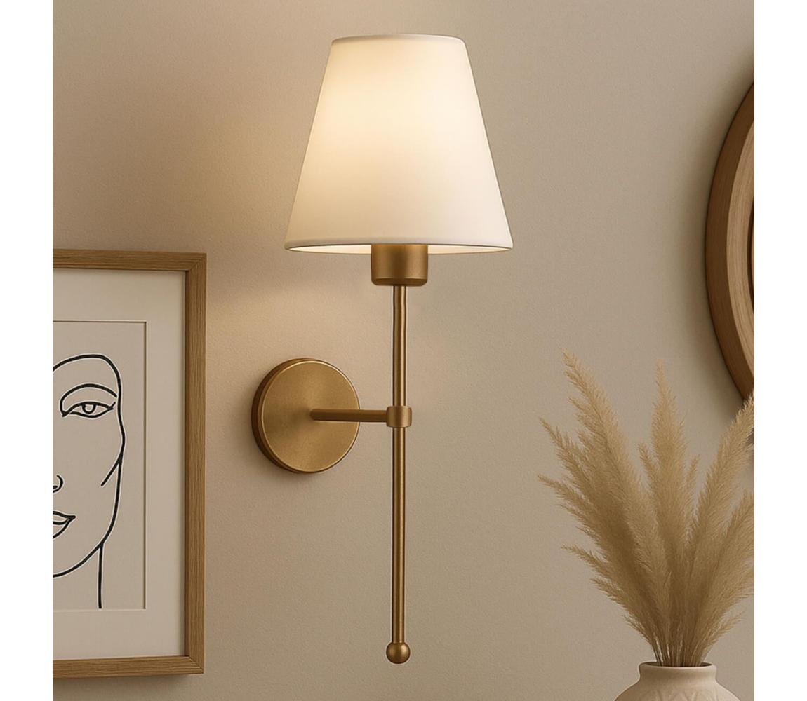 Lampa ścienna ASPARAGUS 1xE27/40W/230V złota/kremowa