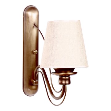 Lampa ścienna CLASSIC 1xE27/40W/230V brązowa/beżowa